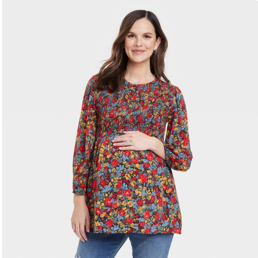 Isabel Maternity by Ingrid & Isabel Colorful Floral Blouse